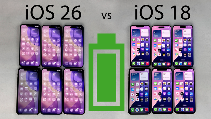 iOS 26 vs iOS 18 BATTERY Test on iPhone 16, 15, 14, 13, 12, 11